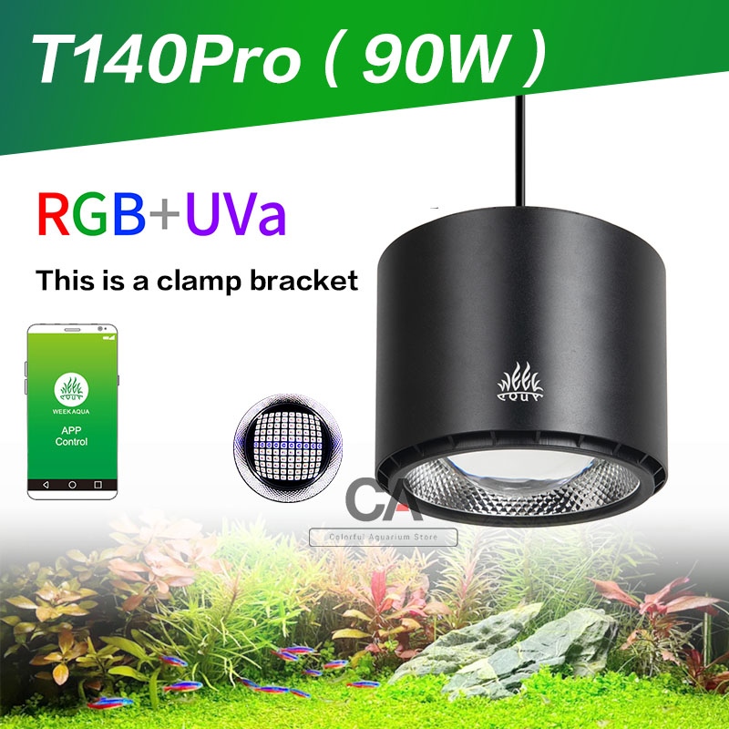 Aquarium Plant Growth Light - WEEK AQUA T140Pro RGB+UVa Full Pectrum
