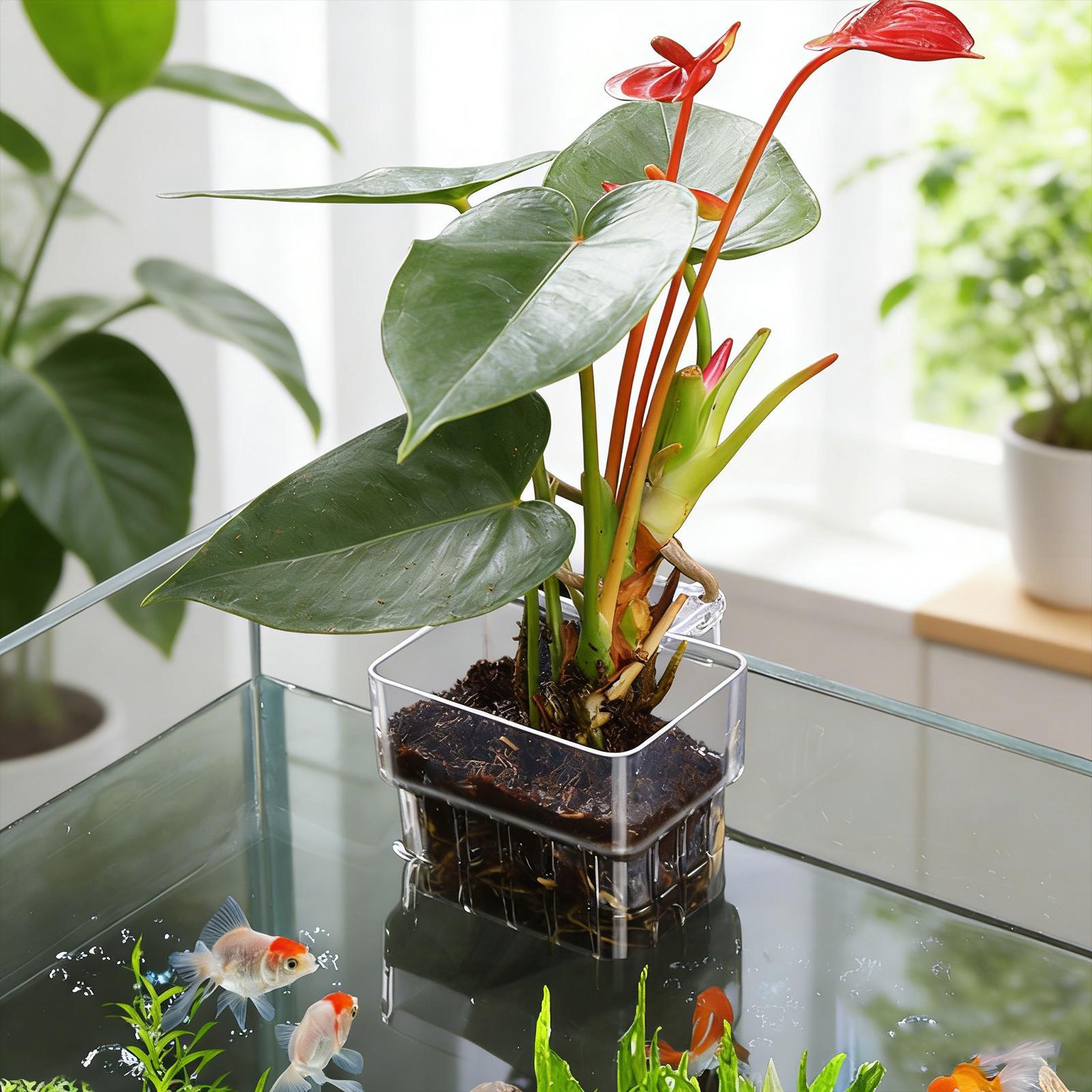 Transparent Hangable Aquarium  - Aquarium Plant Holder 评论和价格