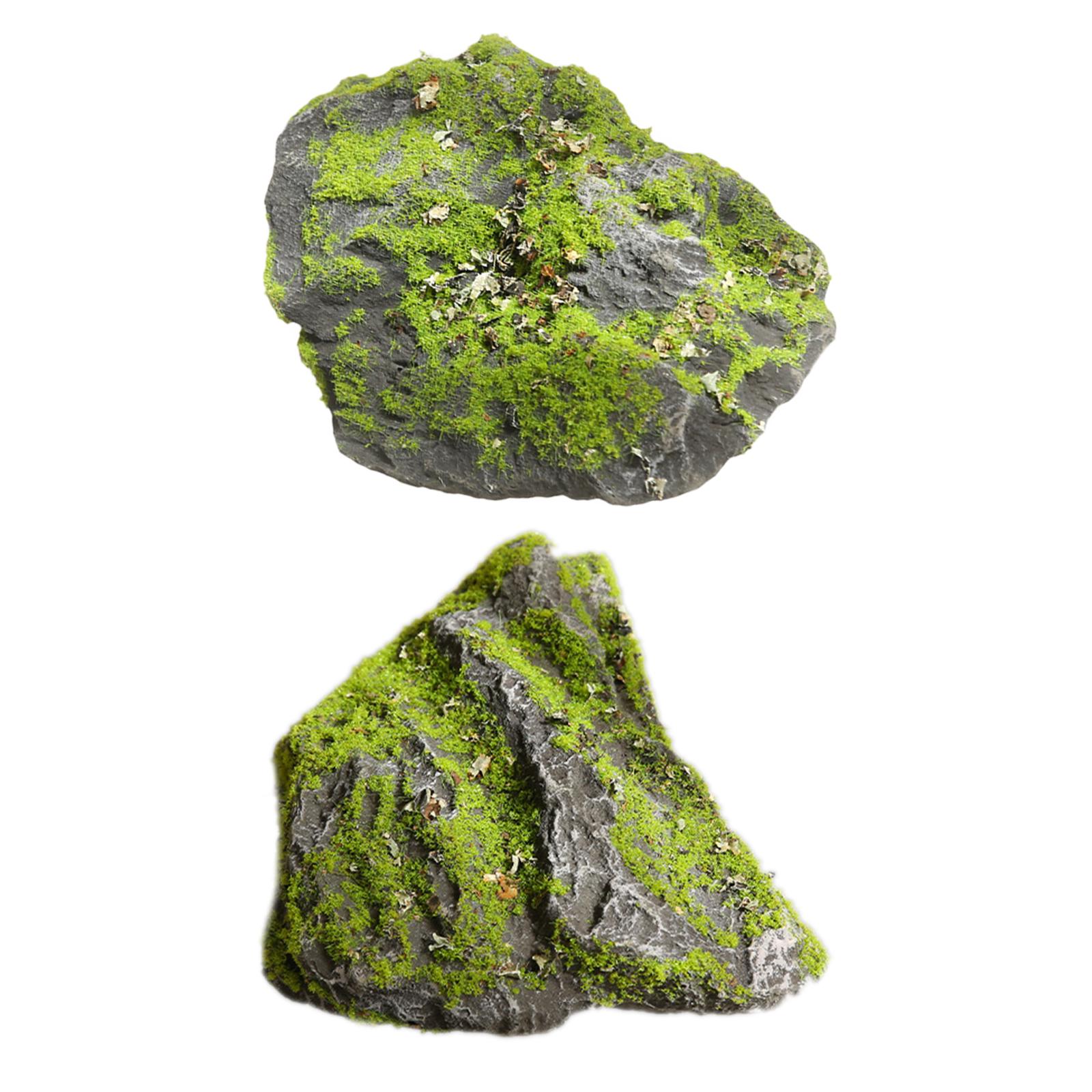 Fake Moss Stone Realistic Gree - Aquarium Plant Grass 评论和价格