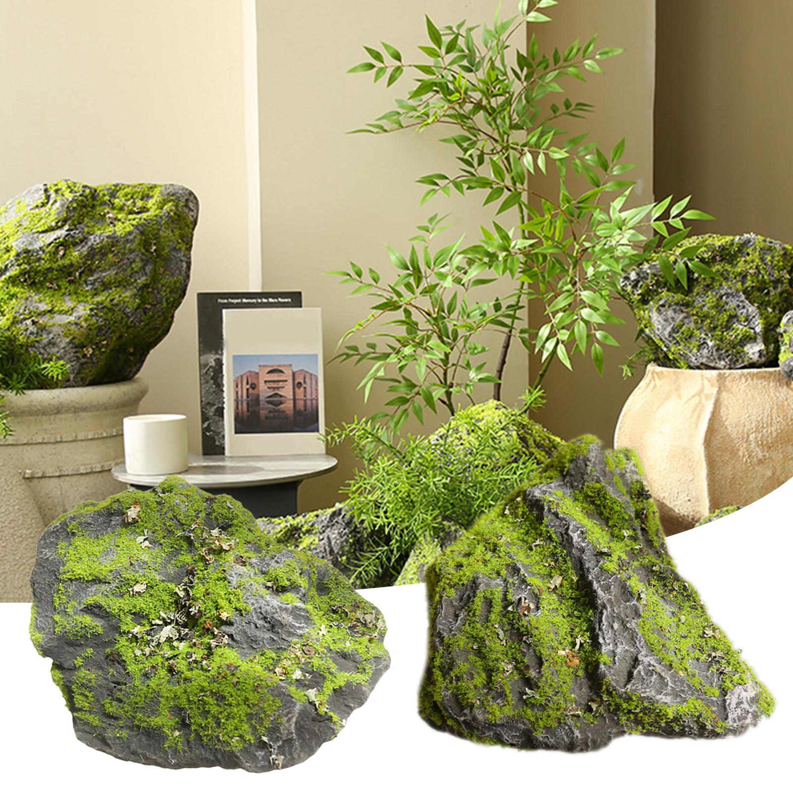 Fake Moss Stone Realistic Gree - Aquarium Plant Grass 评论和价格