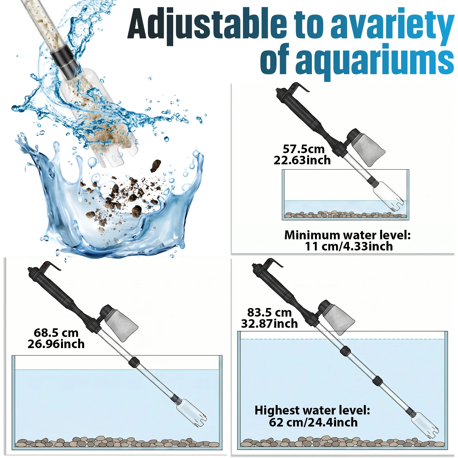 Aquarium Vacuum Gravel Cleaner - Planted Aquarium Cleaning 评论和价格